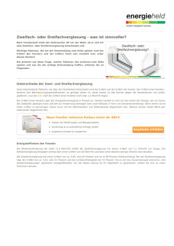 Zweifach- oder Dreifachverglasung - Die Qual der Wahl