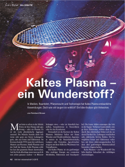"Kaltes Plasma - ein Wunderstoff?" D PDF