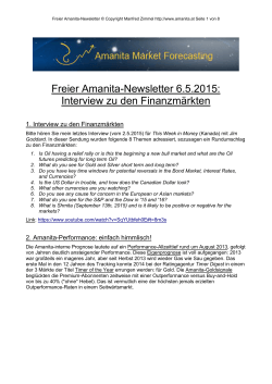 Freier Amanita Newsletter - Amanita Market Forecasting