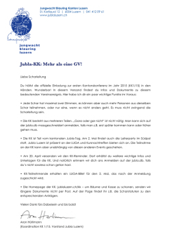 Jubla-KK: Mehr als eine GV!