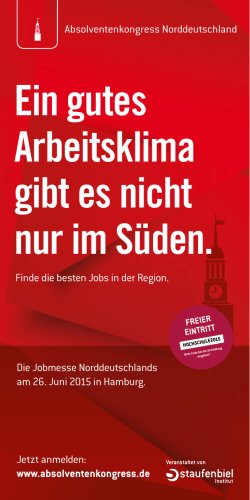 Die Jobmesse Norddeutschlands am 26. Juni 2015 in Hamburg.