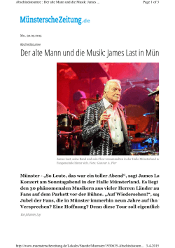 Der alte Mann und die Musik: James Last in Münster