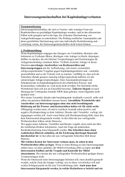 Interessengemeinschaften bei Kapitalanlageverlusten