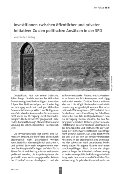 Investitionen zwischen &ouml;ffentlicher und privater Initiative: Zu