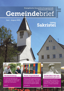 Gemeindebrief - Evangelische Gesamtkirchengemeinde