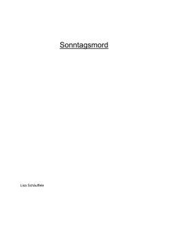 Sonntagsmord - 6. Ludwigsburger Kurzkrimipreis 2015