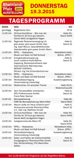 TAGESPROGRAMM DONNERSTAG - Rheinland-Pfalz