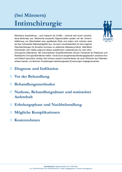 Intimchirurgie bei M&auml;nnern