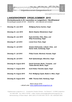 LANGENHORNER ORGELSOMMER 2015