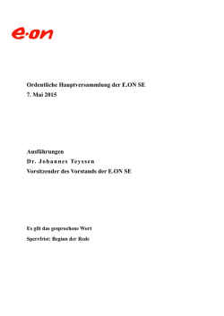 Hauptversammlung 2015 - Rede Dr. Johannes Teyssen