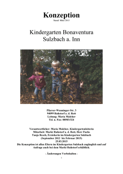 Konzeption des Kindergartens Bonaventura