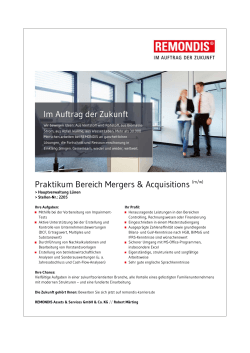 Remondis - Praktikum Mergers & Acquisitions