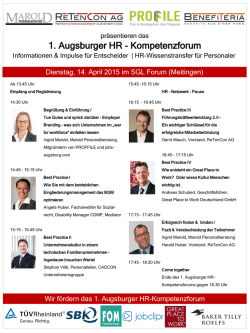 1. Augsburger HR - Kompetenzforum