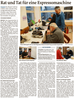 Mittelbayerische Zeitung . 21. März 2015 - Repair Cafe