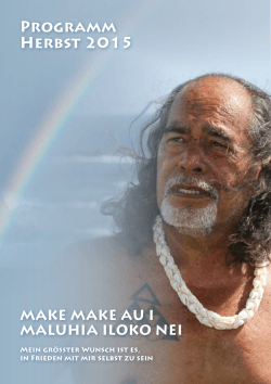 Programm Herbst 2015 - Hawaiian spiritual healing academy
