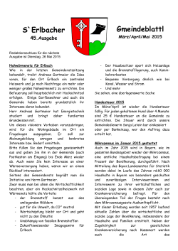 Gemeindezeitung 45. Ausgabe März 2015