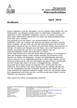 Pfarrbrief April 2015 - Pastoralverbund Olpe