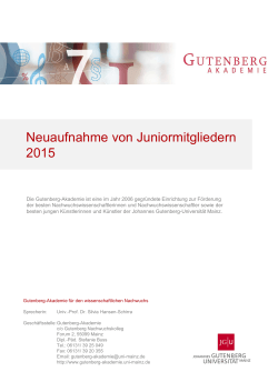 Aufnahmen 2015 - Gutenberg-Akademie