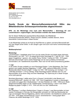 Pressebericht 2. Runde - Mittelländer Schiesssportverband MSSV