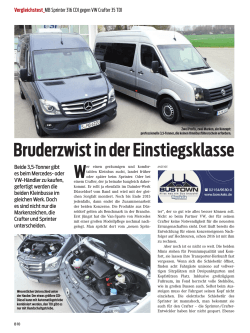 MB Sprinter 316 CDI gegen VW Crafter 35 TDI - BUS