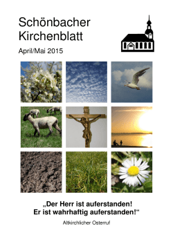 Schönbacher Kirchenblatt April/Mai 2015