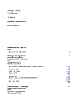 Thüringer Landtag 6. Wahlperiode 10. Sitzung Donnerstag, den
