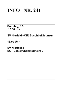 INFO 241 - SV Nierfeld