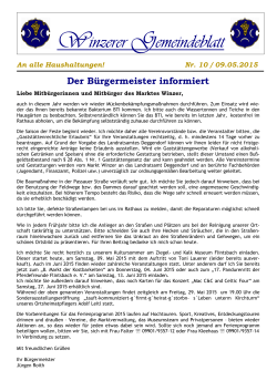 Gemeindeblatt Nr. 10 vom 09.05.2015