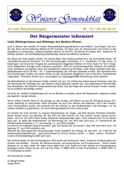 Gemeindeblatt Nr. 10 vom 09.05.2015