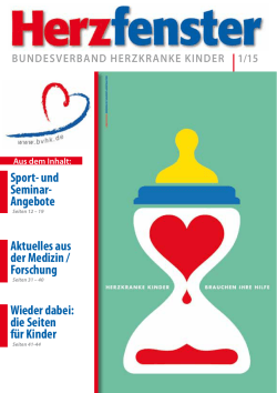 Ausgabe 1-2015 - Bundesverband Herzkranke Kinder eV