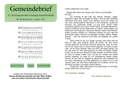 gemeindebrief pdf - Evangelische Kirchengemeinde