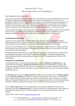 Gartenbrief Nr. 1/2015 Obst-und Gartenbauverein Machtlfing e.V.