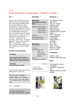 E19 Kommunikation: Korrespondenz, Telephon/ Telefon