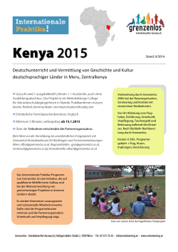 Kenya 2015 - GRENZENLOS Volunteering