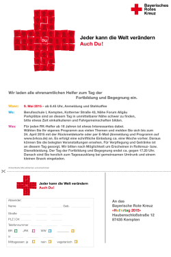 Flyer Helfertag 2015 - Bayerisches Rotes Kreuz Kreisverband