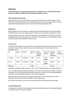 Hinweise zum Verwendungsnachweis - Stiftung Nord-S&uuml;d