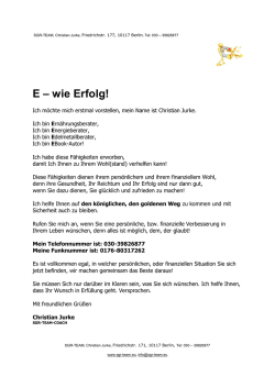 E &ndash; wie Erfolg! - SGR-TEAM