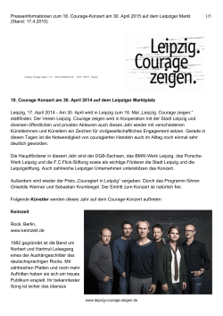 Presseinformationen zum 18. Courage Konzert 2015