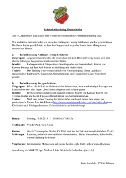 Ausschreibung Techniktraining 2015-1
