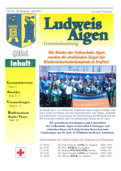 Ludweis-Aigen, Gemeindezeitung, Juni 2015
