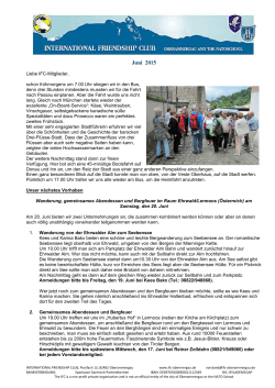 Newsletter Juni - International Friendship Club Oberammergau