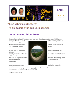 Liebe Leserin , lieber Leser