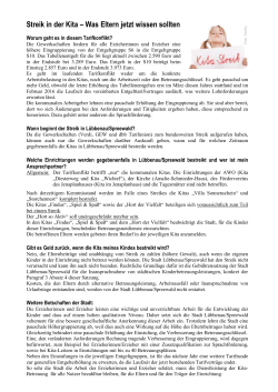 Streik in der Kita - Stadt Lübbenau/Spreewald