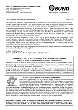 Donnerstag 23. April 2015 - BUND Kreisgruppe Flensburg