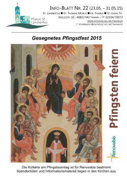 Gesegnetes Pfingstfest 2015