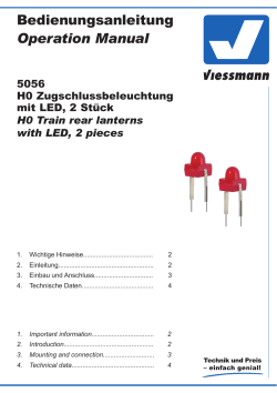 Bedienungsanleitung - Viessmann Modellspielwaren GmbH