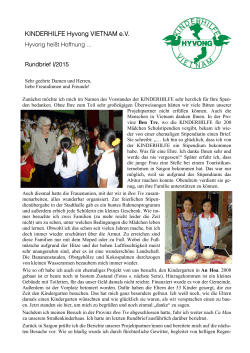 Rundbrief I/2015 als pdf-Datei - Kinderhilfe Hyvong Vietnam eV