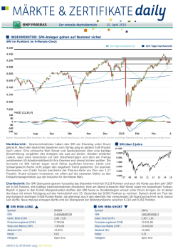 INDEXMONITOR: SMI-Anleger gehen auf Nummer