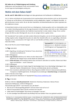 Einladung ö21-Tagung Hamburg 2015 - ökofinanz