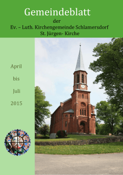 Gemeindeblatt April bis Juli 2015 - Kirchenkreis Plön